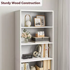 Libreria a colonna in stile rustico con ante, altezza 181 cm, profondità 30 cm, scaffale espositivo portaoggetti, libreria industriale in legno a 6 ripiani per soggiorno