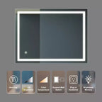 Specchio da bagno 32x24" con dimmer tattile a 3 colori, antiappannamento e impermeabile