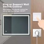 Specchio da bagno 32x24" con dimmer tattile a 3 colori, antiappannamento e impermeabile