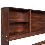 Letto matrimoniale in legno con numerosi vani portaoggetti
