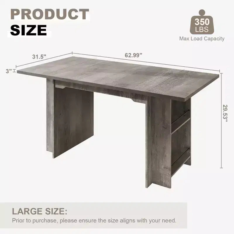 Tavolo da pranzo da 160 cm con 4 ripiani – Per 4-6 persone, ampio ripiano in legno