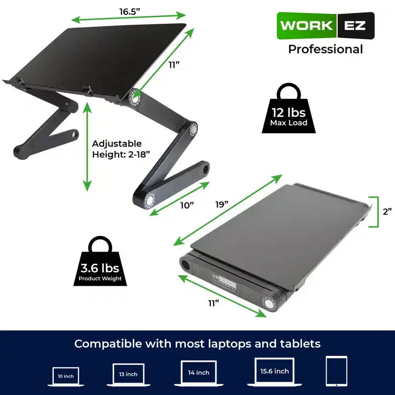 Supporto Regolabile Professionale per Laptop – Alzata Ergonomica Portatile per Notebook