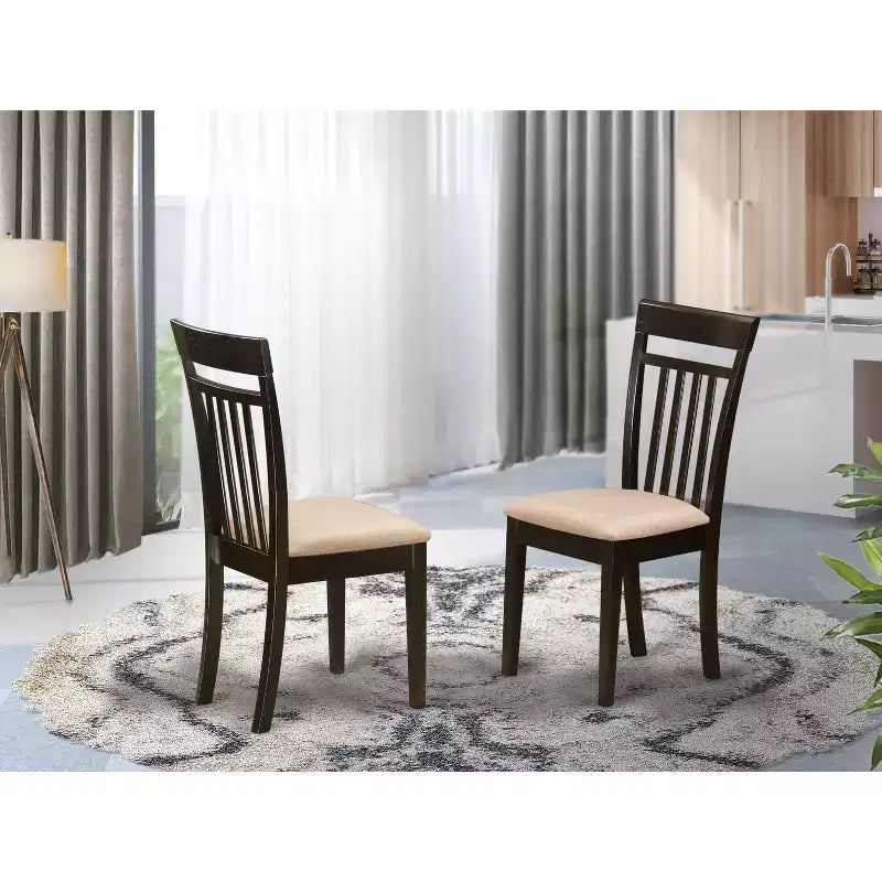 Sedia da pranzo Asian Fusion con schienale a doghe e seduta in legno