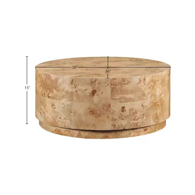 Tavolino da caffè in legno di frassino naturale Burl – Tavolino centrale moderno per soggiorno