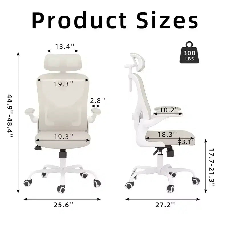 Sedia da Ufficio Ergonomica per Casa con Supporto Lombare – Sedia da Scrivania Regolabile in Rete