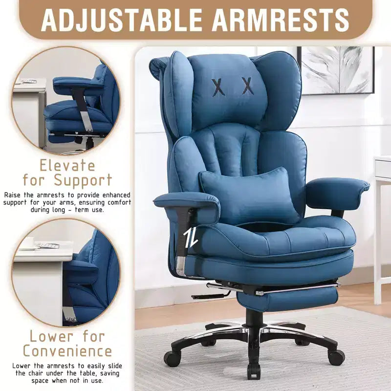 Sedia da ufficio ergonomica per persone alte e robuste – Sedia da scrivania resistente con supporto lombare