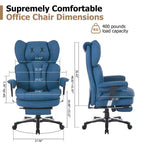 Sedia da ufficio ergonomica per persone alte e robuste – Sedia da scrivania resistente con supporto lombare