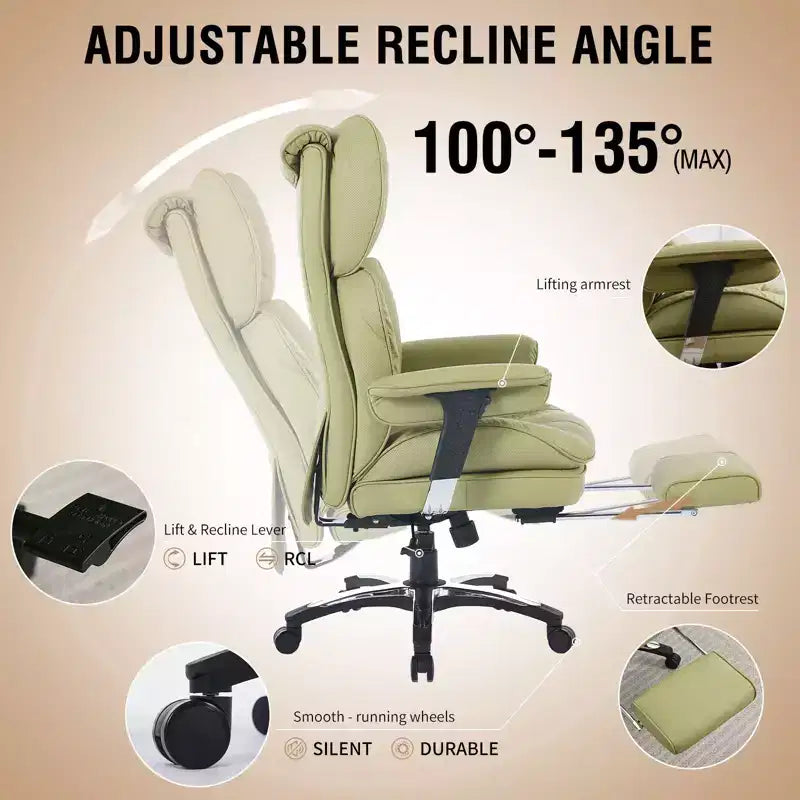 Sedia da ufficio ergonomica per persone alte e robuste – Sedia da scrivania resistente con supporto lombare