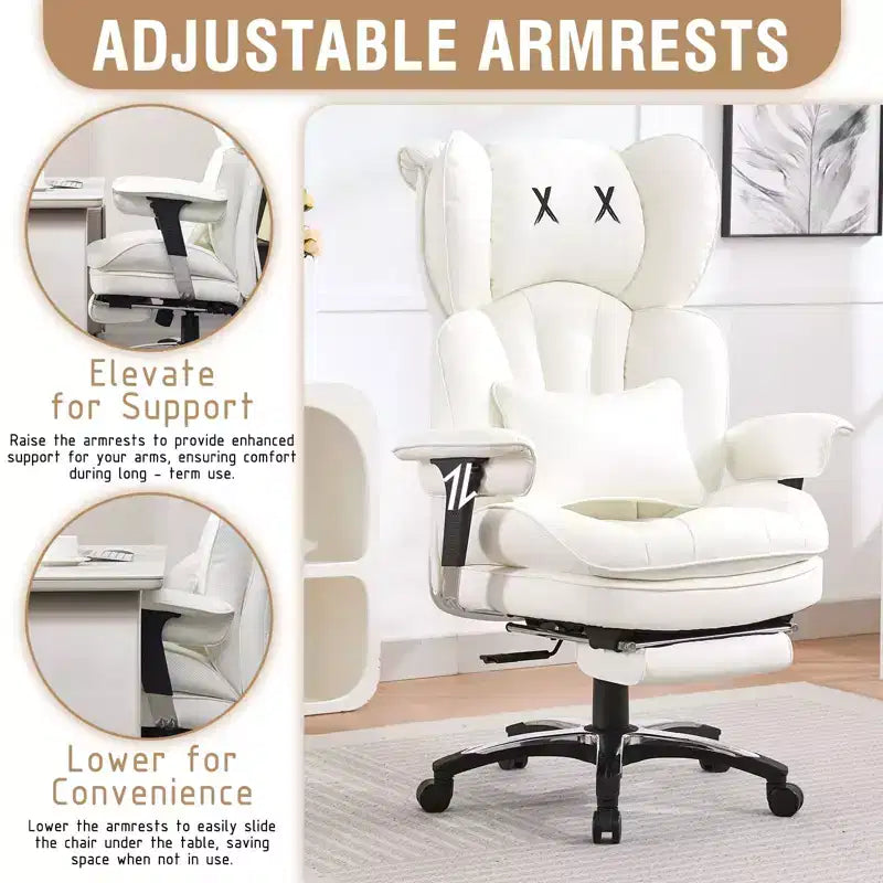 Sedia da ufficio ergonomica per persone alte e robuste – Sedia da scrivania resistente con supporto lombare