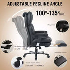 Sedia da ufficio ergonomica per persone alte e robuste – Sedia da scrivania resistente con supporto lombare