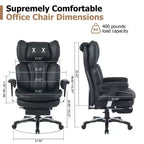 Sedia da ufficio ergonomica per persone alte e robuste – Sedia da scrivania resistente con supporto lombare