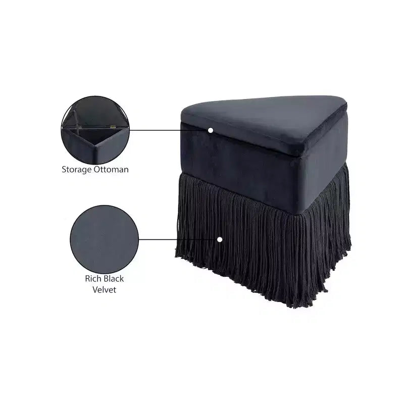 Sgabello pouf in velluto – Poggiapiedi e seduta d'accento imbottiti