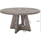 Tavolo da pranzo grande rotondo in legno stile rustico con base a croce