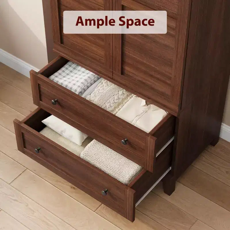 Armadio guardaroba con 2 cassetti – Mobile contenitore indipendente per camera da letto