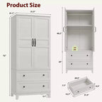 Armadio guardaroba con 2 cassetti – Mobile contenitore indipendente per camera da letto