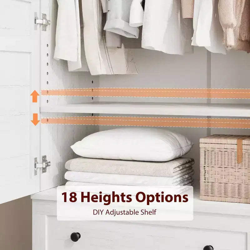Armadio guardaroba con 2 cassetti – Mobile contenitore indipendente per camera da letto