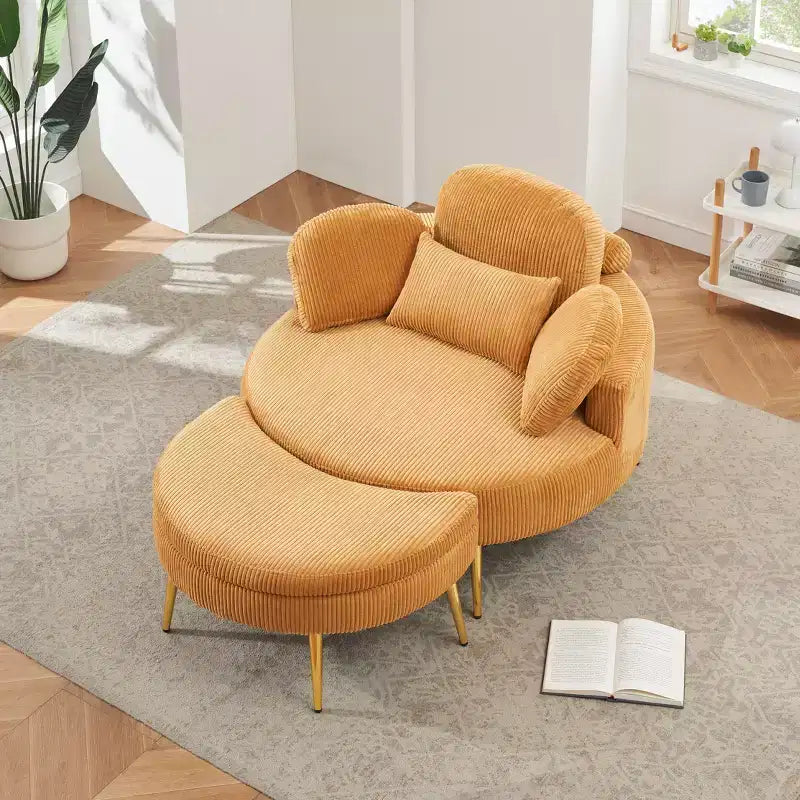 Divano letto chaise longue piccolo con poggiapiedi contenitore mobile