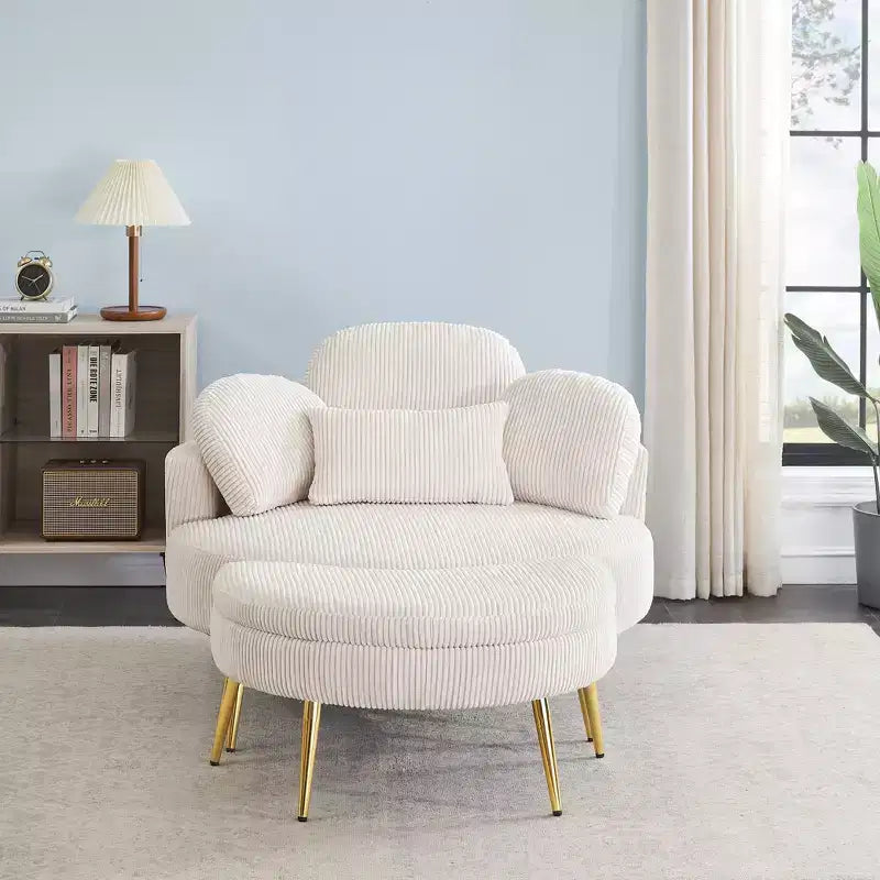 Divano letto chaise longue piccolo con poggiapiedi contenitore mobile