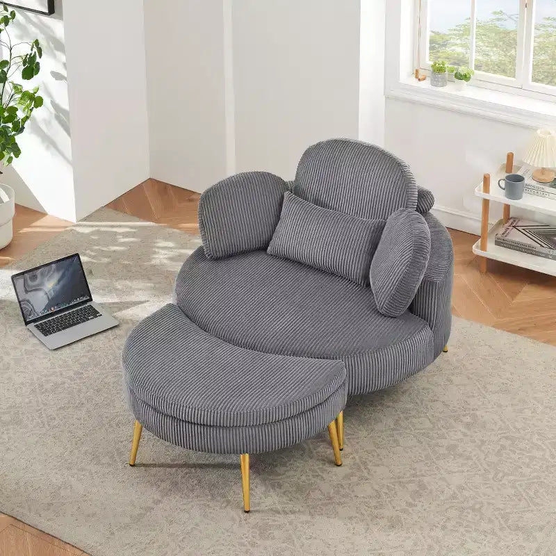Divano letto chaise longue piccolo con poggiapiedi contenitore mobile