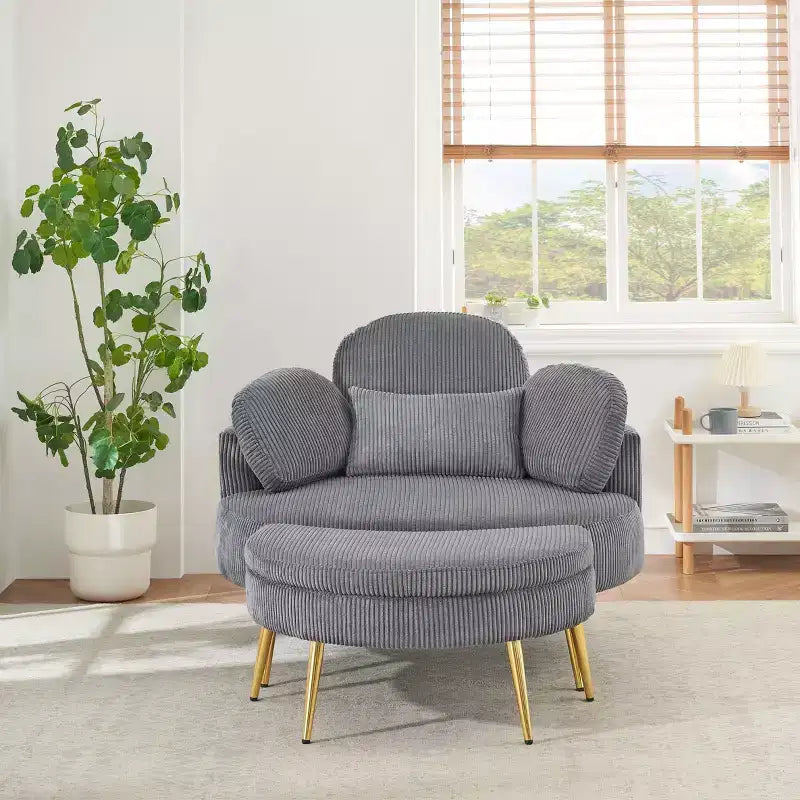 Divano letto chaise longue piccolo con poggiapiedi contenitore mobile