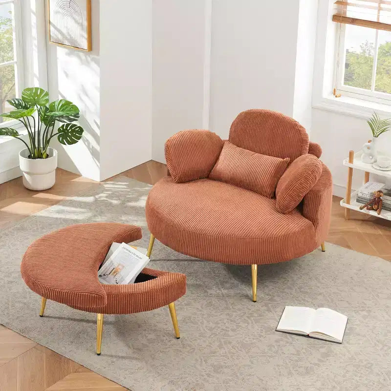 Divano letto chaise longue piccolo con poggiapiedi contenitore mobile