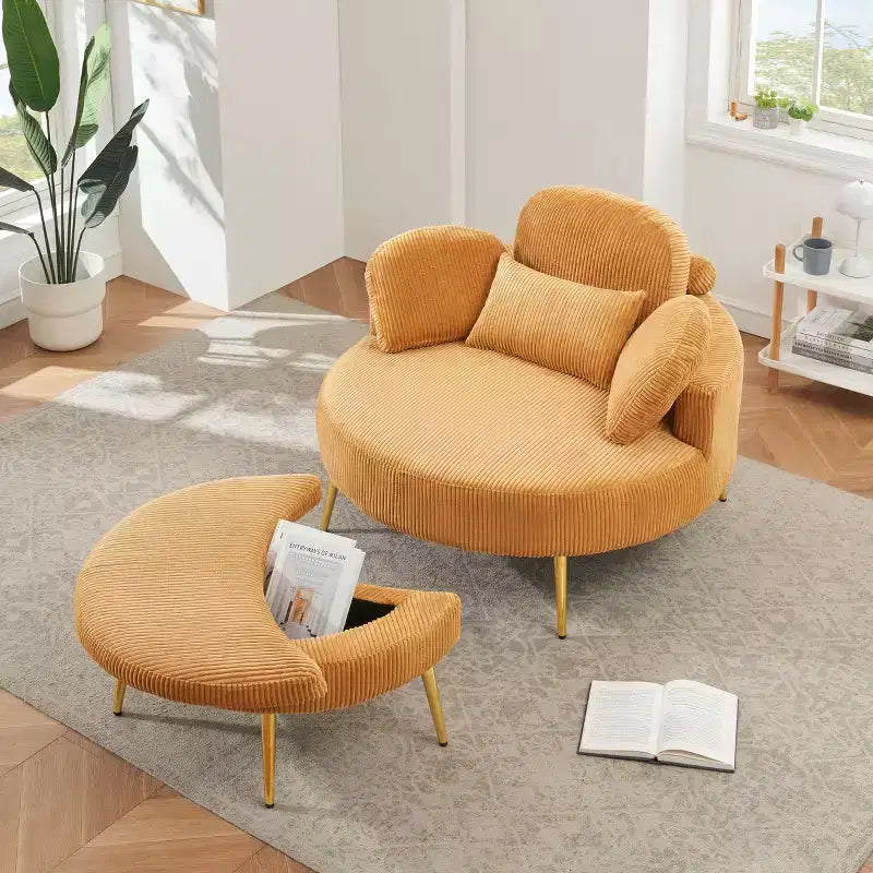 Divano letto chaise longue piccolo con poggiapiedi contenitore mobile