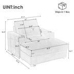 Divano Letto Moderno Chaise Longue con Ottomana Mobile Contenitore