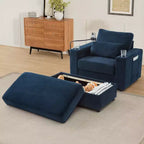 Divano Letto Moderno Chaise Longue con Ottomana Mobile Contenitore