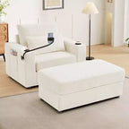 Divano Letto Moderno Chaise Longue con Ottomana Mobile Contenitore