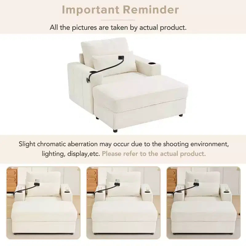 Divano Letto Moderno Chaise Longue con Ottomana Mobile Contenitore