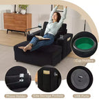 Divano Letto Moderno Chaise Longue con Ottomana Mobile Contenitore