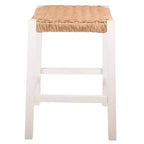 Sgabello da bar in legno da 60 cm con sedile in corda – Stile fattoria costiera