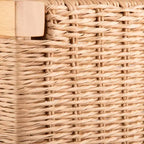 Sgabello da bar in legno da 60 cm con sedile in corda – Stile fattoria costiera