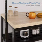 Isola da Cucina 42/47" con Contenitore e Sedute – Scaffale da Panettiere a 3 Livelli, Tavolo da Pranzo per 4