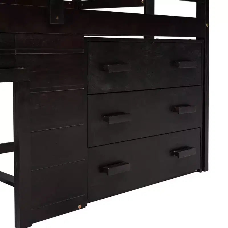 Letto a soppalco basso con contenitore per bambini, letto a soppalco singolo in legno con armadio e mensola per bambine e bambini