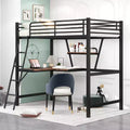 Metal Twin Size Loft Bed with Desk for Kids Teens, Hight Twin Loft Bed Frame with Small Shelf