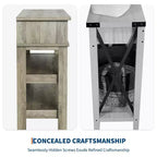 Consolle da Ingresso Stile Rustico con 2 Cassetti e Scaffale a 3 Ripiani