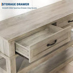 Consolle da Ingresso Stile Rustico con 2 Cassetti e Scaffale a 3 Ripiani