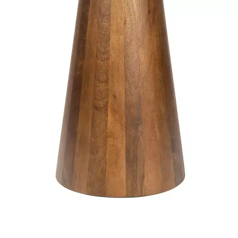 Tavolino rotondo 18" Rustic Minimalist in marmo e legno