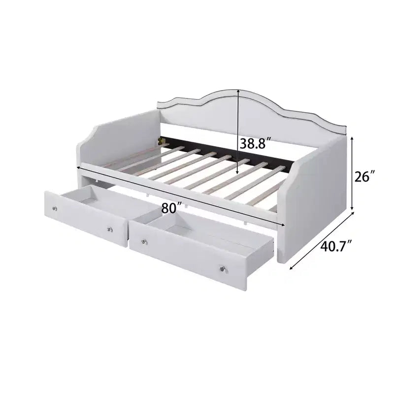 Letto da giorno in velluto per letto singolo/matrimoniale con striscia LED controllata tramite app e 2 cassetti
