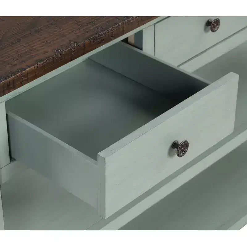 Console da 48" con piano in legno massello e 3 cassetti contenitori