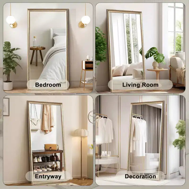 Specchio a figura intera da terra o da parete con cornice in legno – 81 x 178 cm