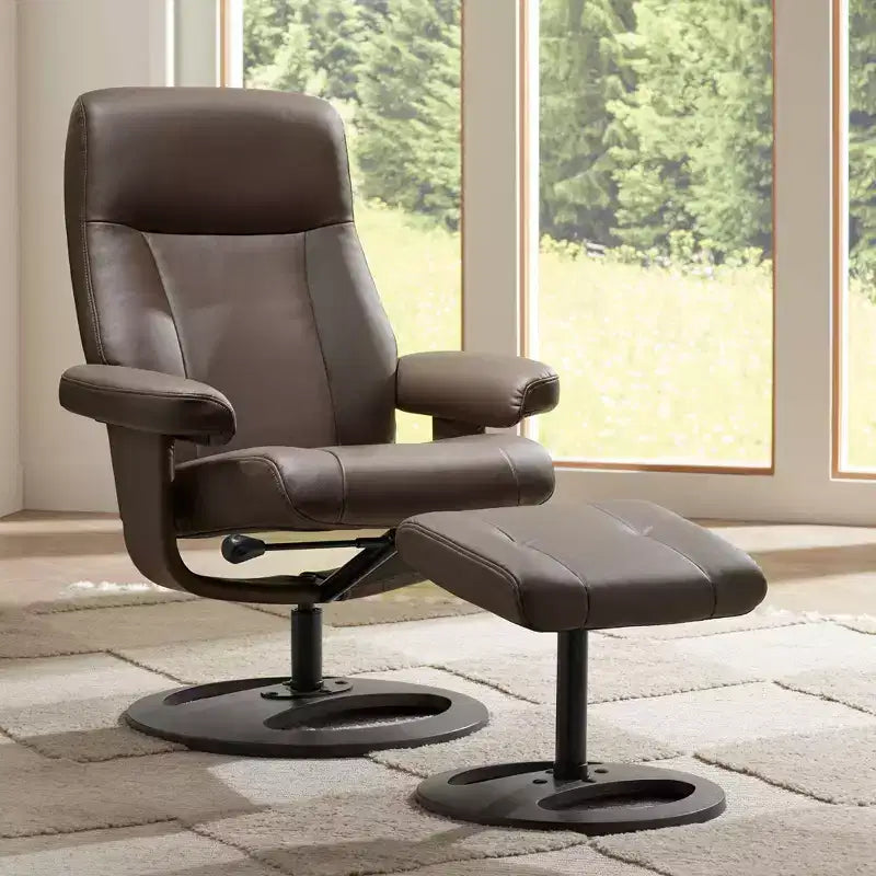 Poltrona reclinabile in similpelle color cioccolato – Poltrona classica confortevole