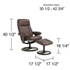 Poltrona reclinabile in similpelle color cioccolato – Poltrona classica confortevole