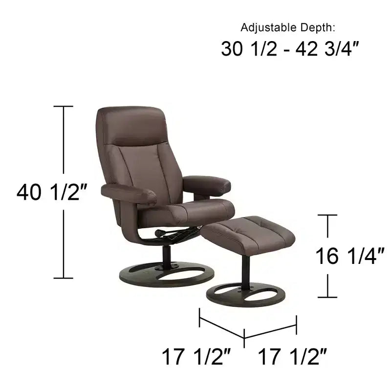 Poltrona reclinabile in similpelle color cioccolato – Poltrona classica confortevole