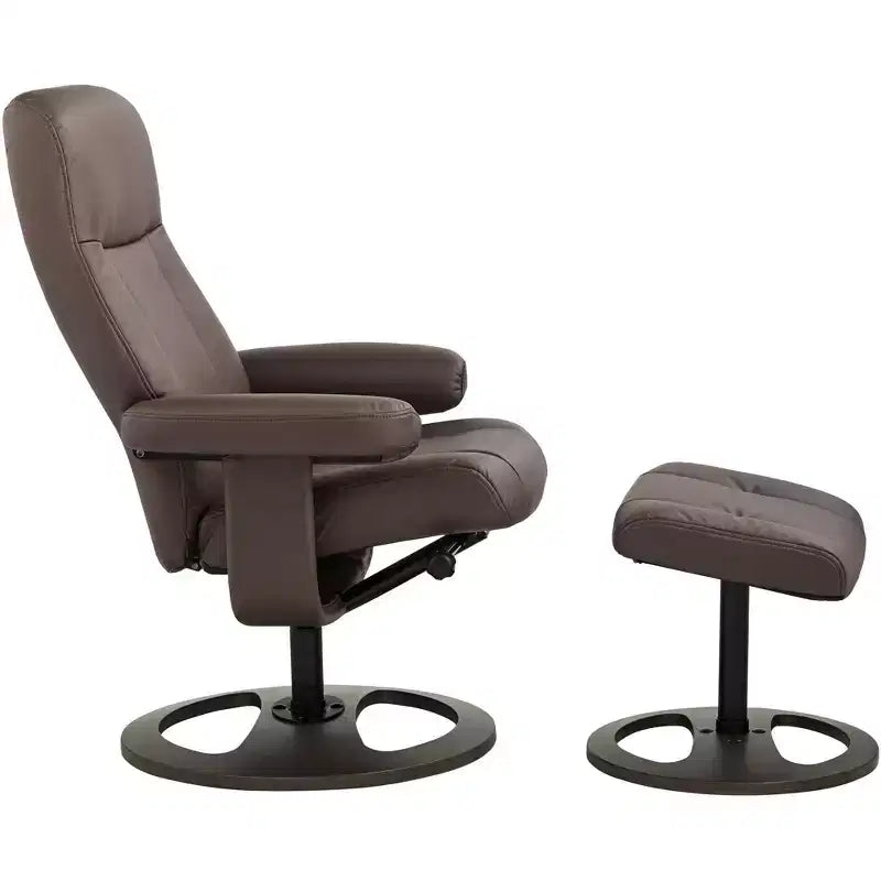 Poltrona reclinabile in similpelle color cioccolato – Poltrona classica confortevole