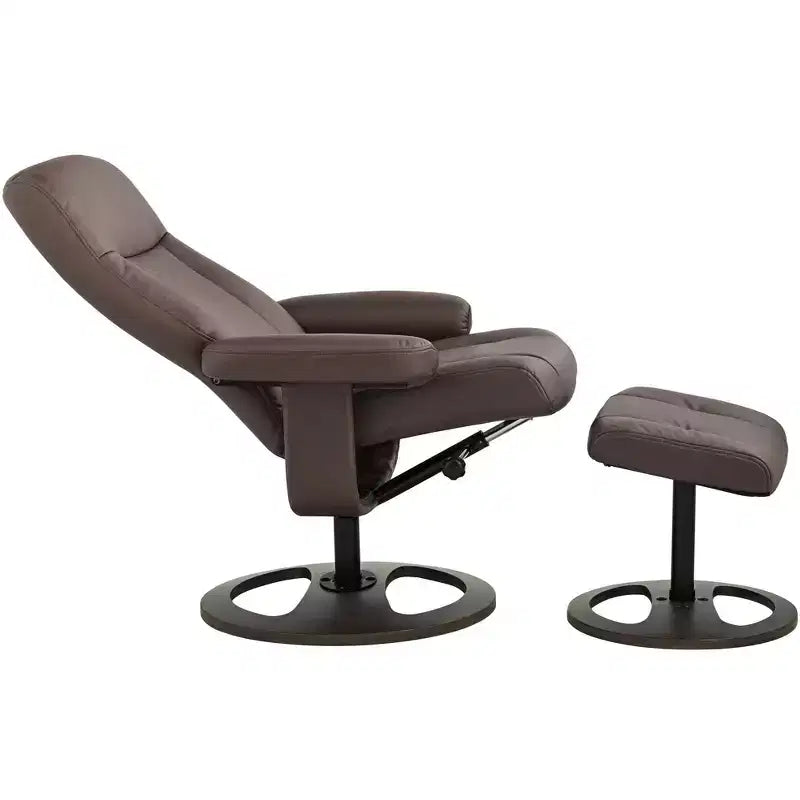 Poltrona reclinabile in similpelle color cioccolato – Poltrona classica confortevole