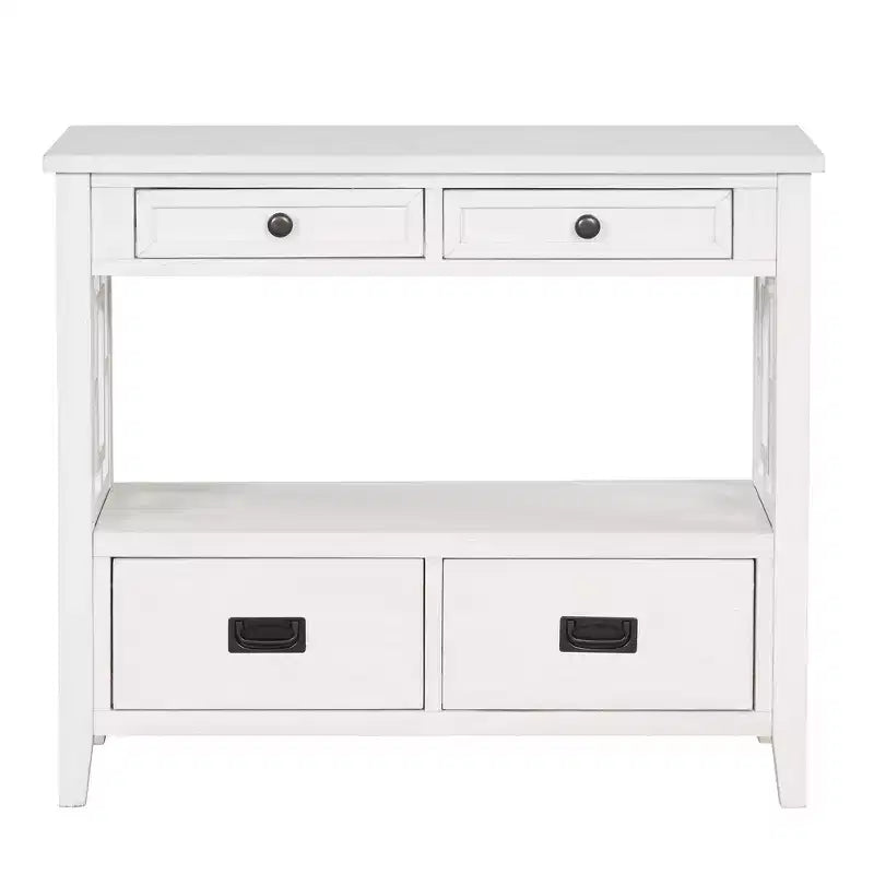 Consolle in legno stile rustico da 36" con 4 cassetti