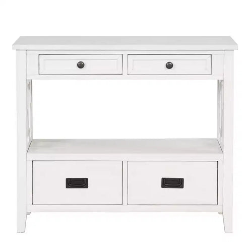 Consolle in legno stile rustico da 36" con 4 cassetti