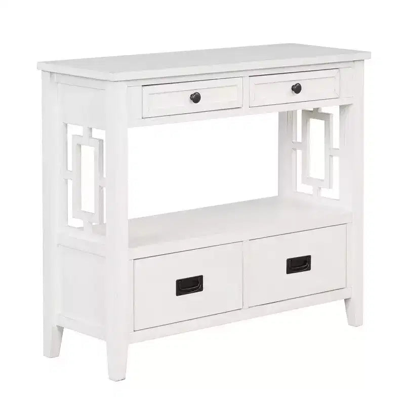 Consolle in legno stile rustico da 36" con 4 cassetti